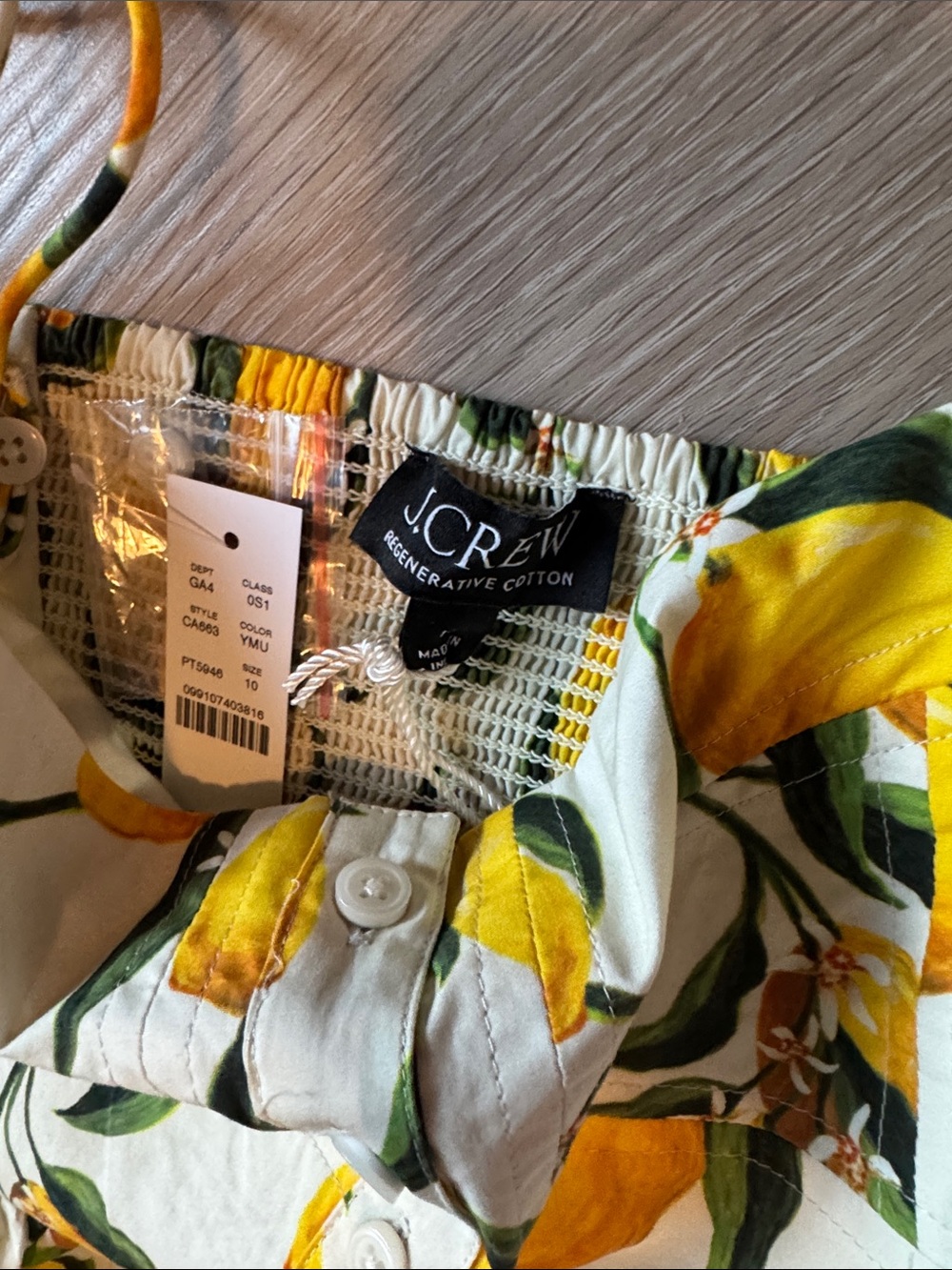 J. Crew Lemon Print Midi Dress in Yellow and Cream - Picture 2 of 5
